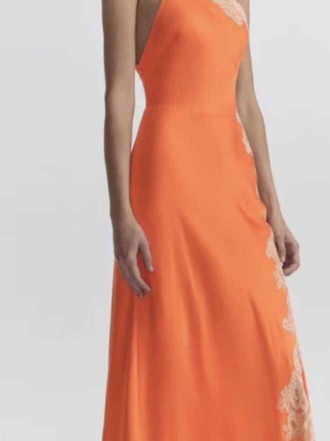 chinese dress ladies Lou Satin and Lace Midi Dress main image 1