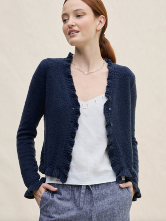 MARGARET O'LEARY RUFFLE CARDIGAN