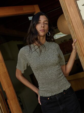 NATION OLIVIA SMOCKED TEE