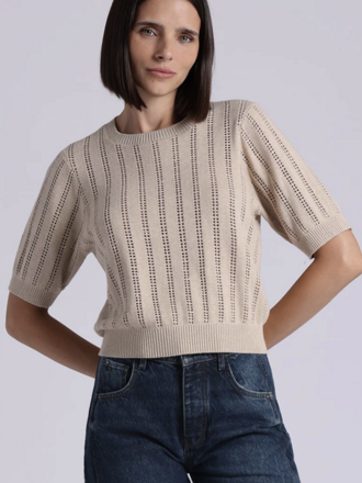 minnie rose SPARKLE SHORT SLV CREW