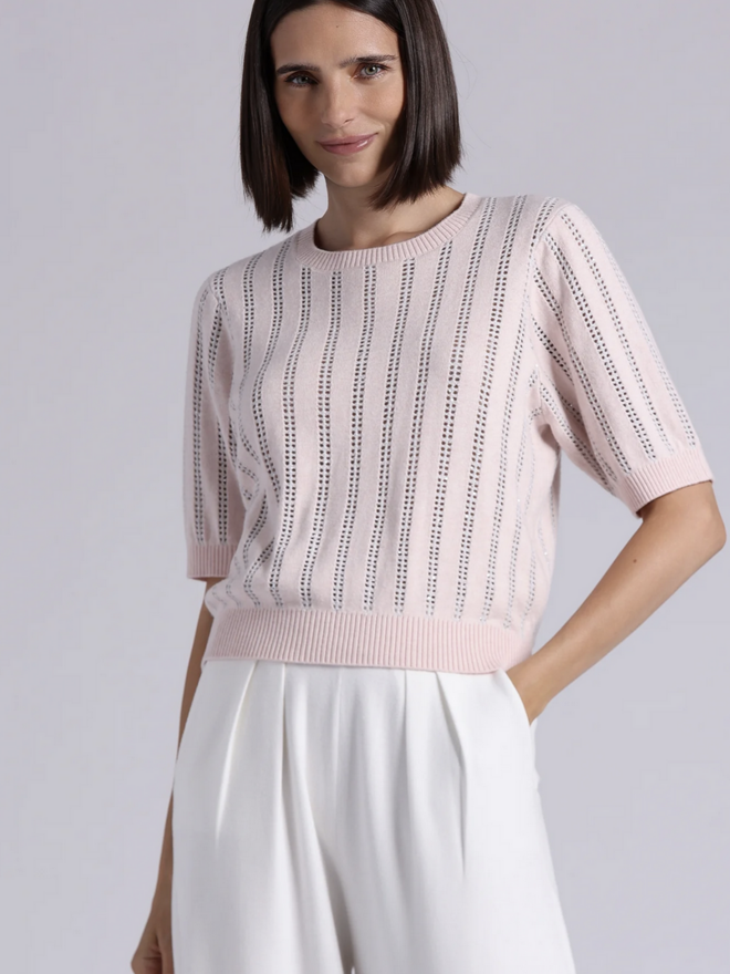 SPARKLE SHORT SLV CREW - The Fred Shop