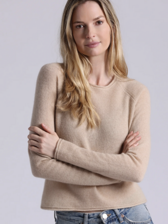 minnie rose SHEER RAGLAN CREW