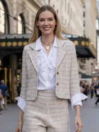 VISCOSE TWEED SHRUNKEN BLAZER