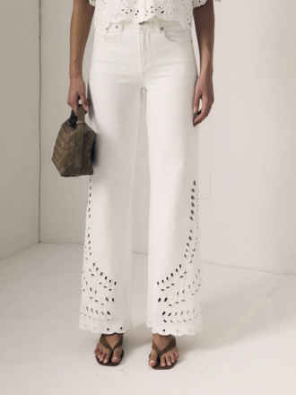 LE JEAN COLUMN EYELET JEAN