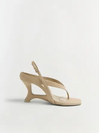 SIMKHAI DARYA SUEDE WEDGE THONG SANDAL