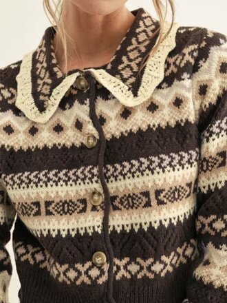 ADELYN RAE Lena Jacquard Knit Cardi