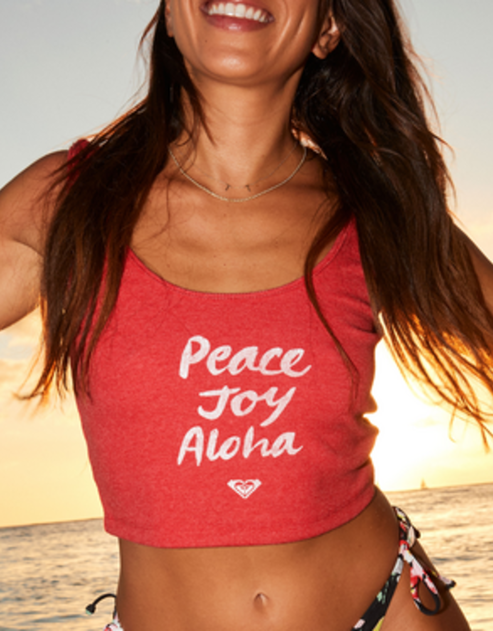 Roxy Roxy Peace Joy Aloha Dive In Crop Tank- ARJZT07736