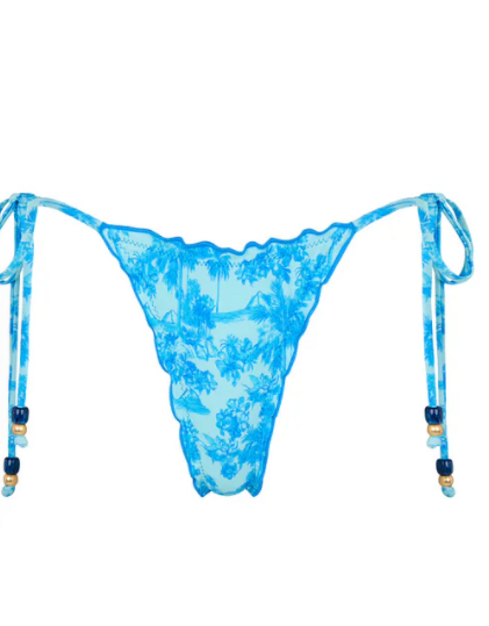 Kulani Kinis Kulani Kinis Lettuce Edge Thong Tie Bikini Bottom- BOT257