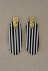 Black & White Stripe Earring