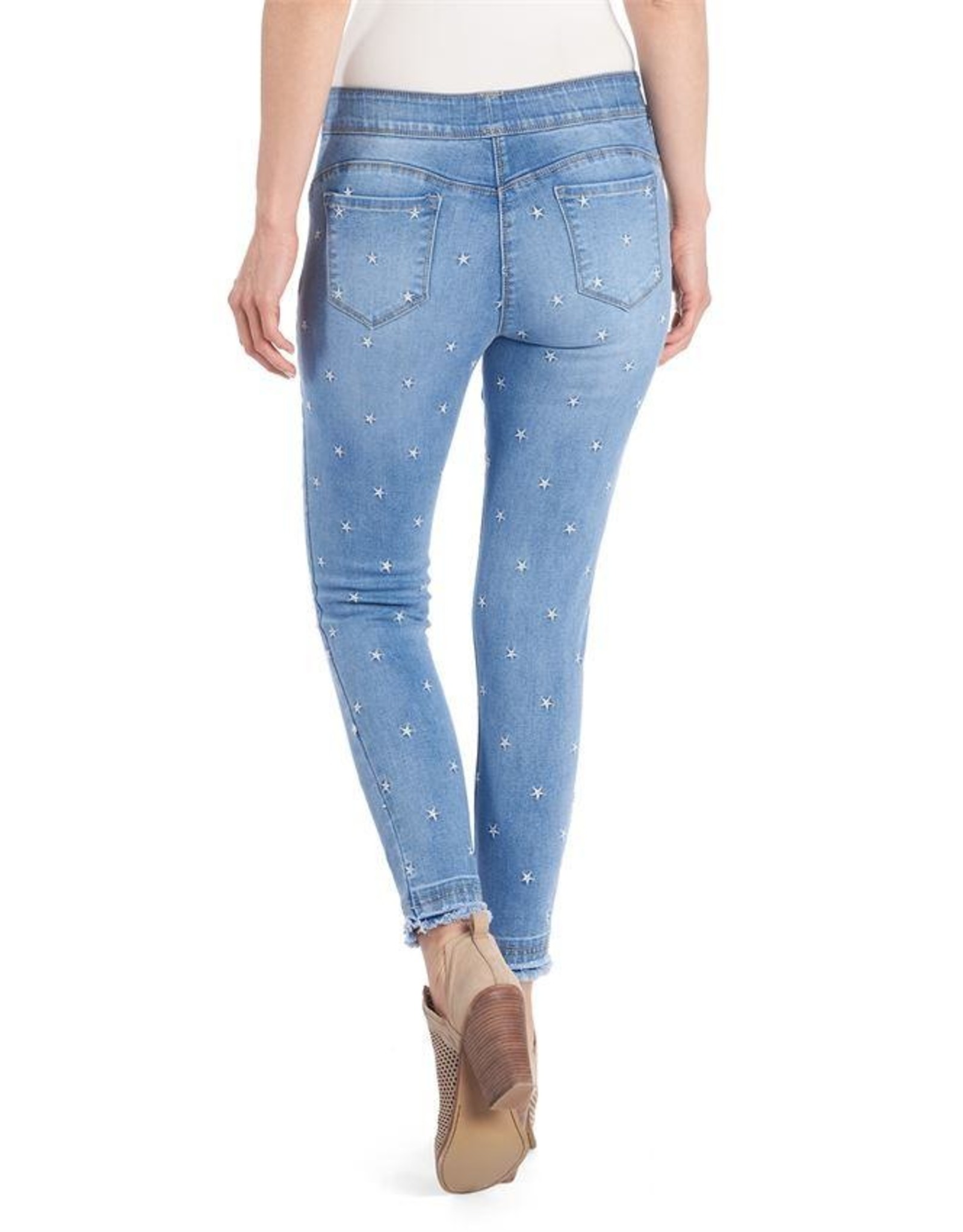 star embroidered jeans