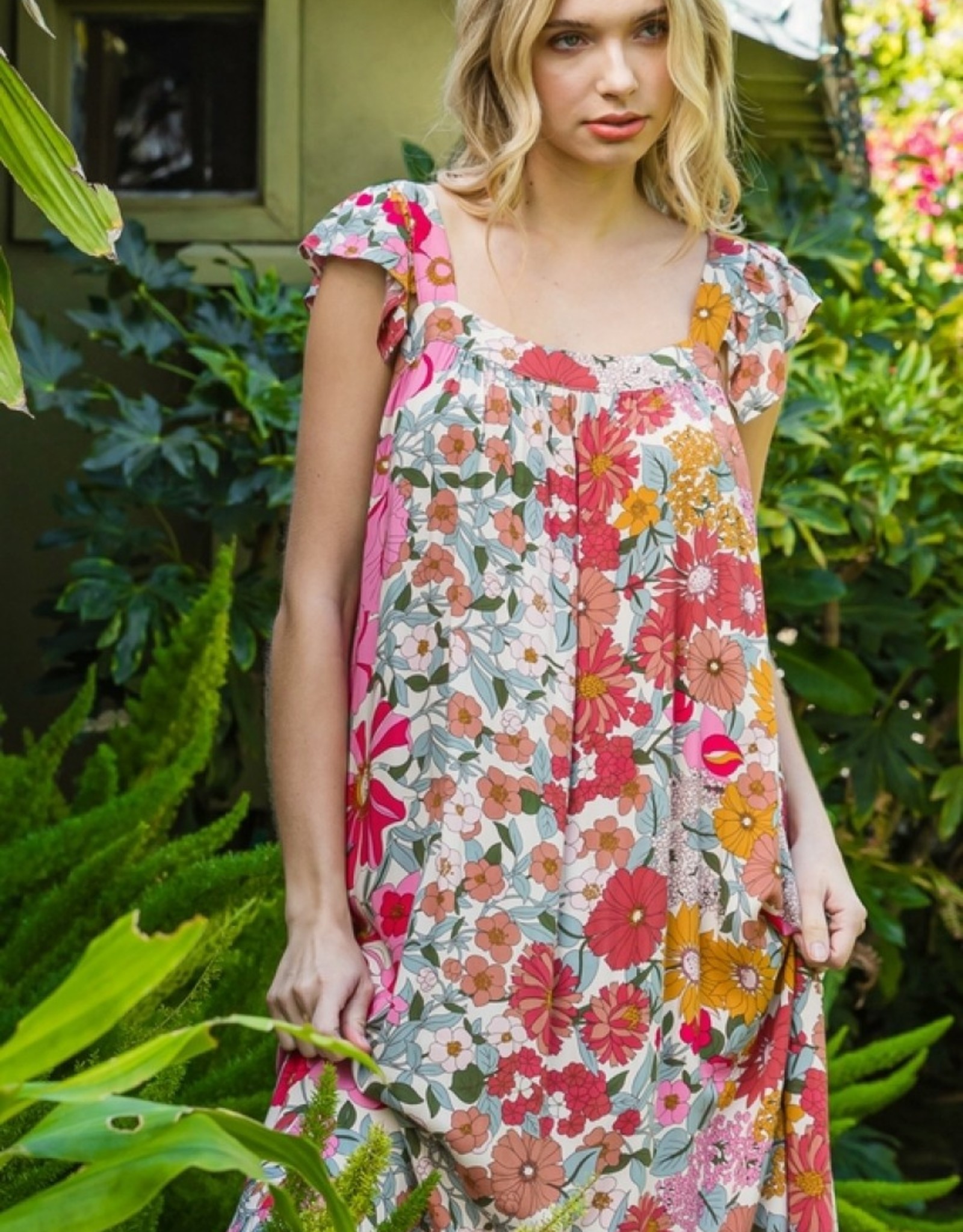 Floral Maxi Ruffle Dress