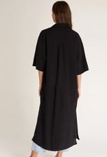 Lina Button Up Duster- Black
