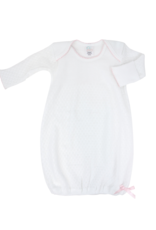 Paty, Inc. L/S Lap Shoulder Gown White/Pink- Preemie