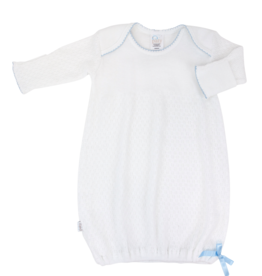 Paty, Inc. L/S Lap Shoulder Gown White/Blue- Preemie