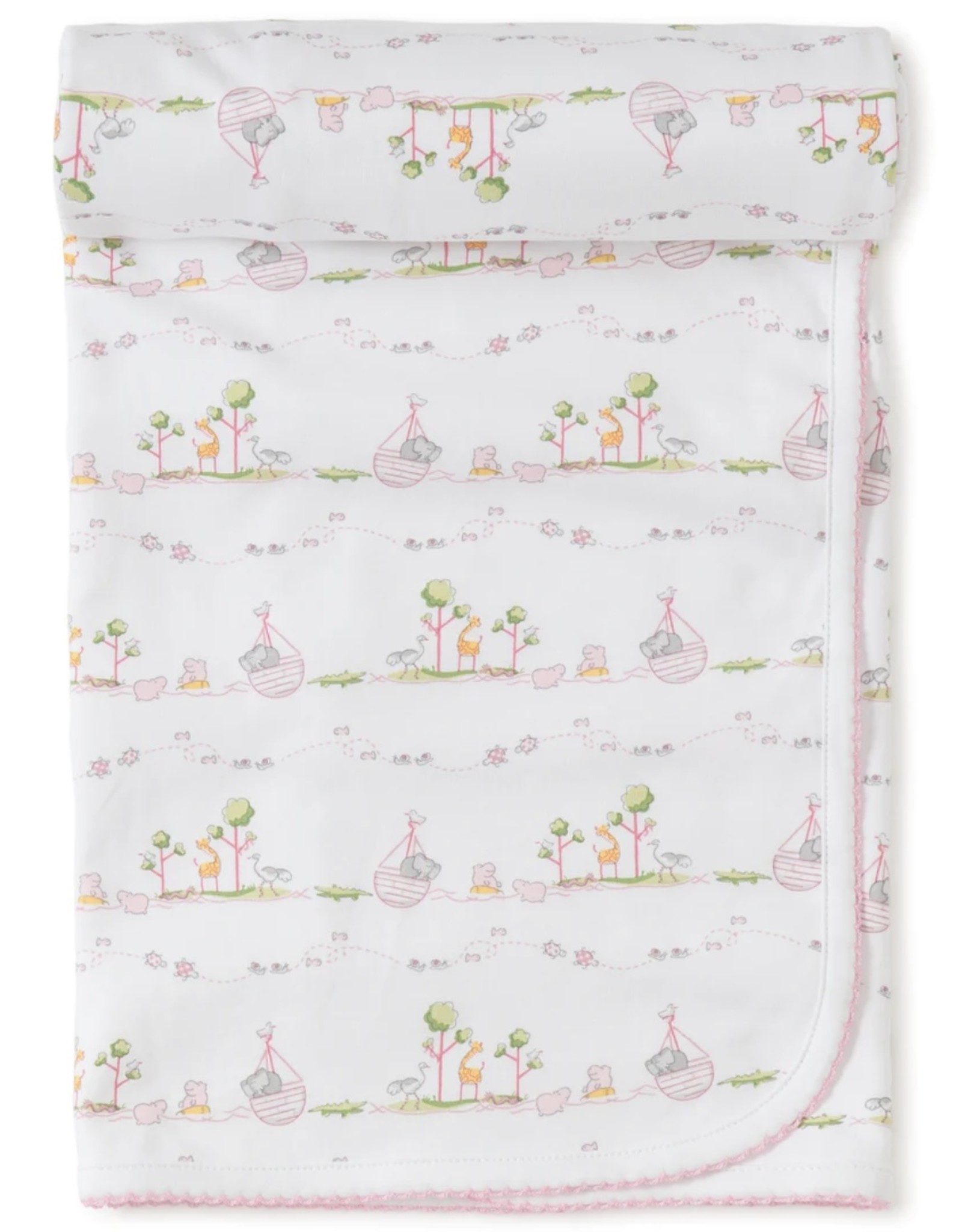 Kissy Kissy Pink Noah's Print Blanket one size