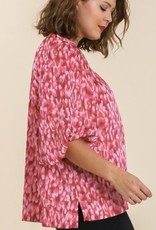 Puff Sleeve Rose Pink Top