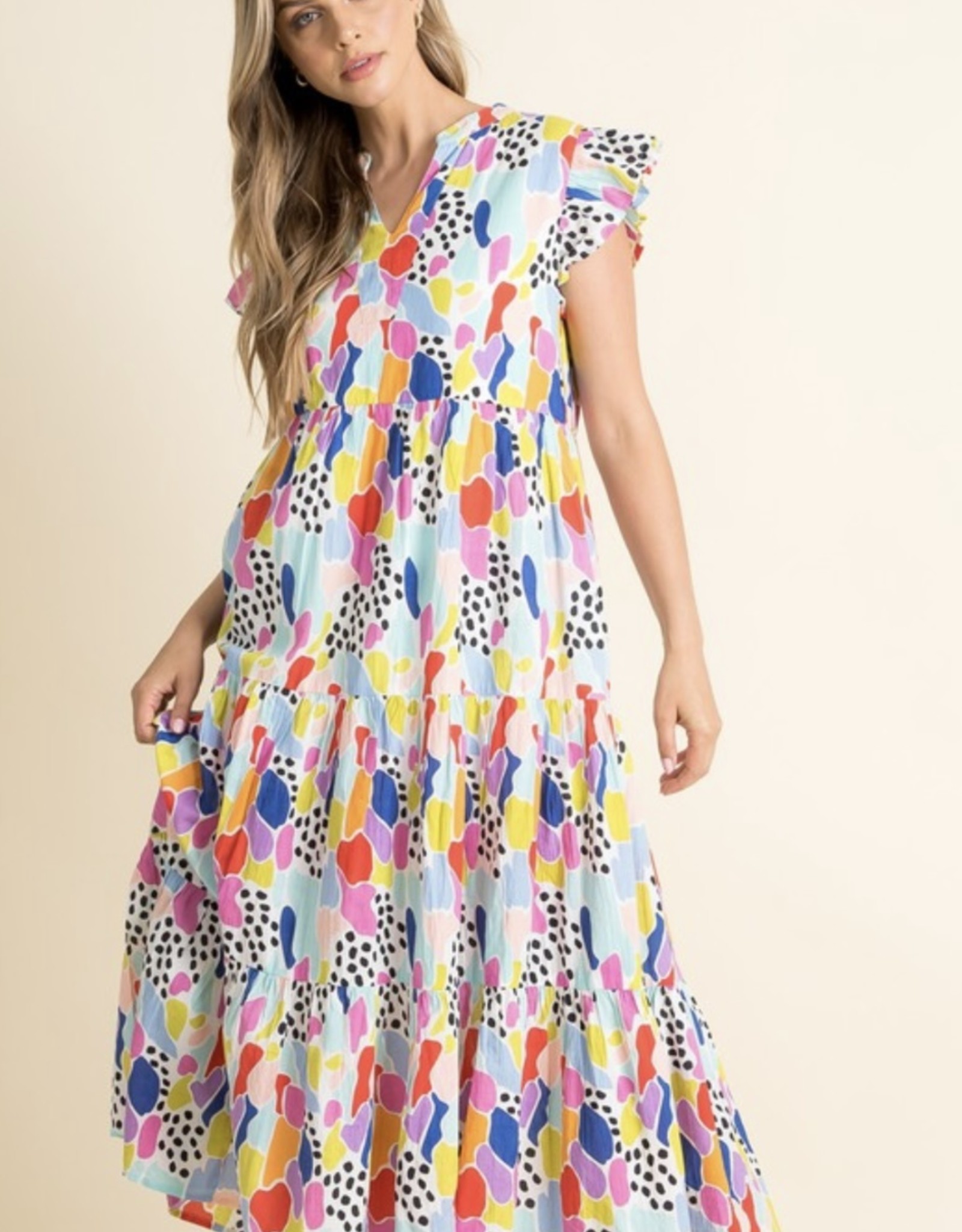 THML Multicolor Spotted Maxi Dress