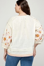 Cream Embroidery Detail Top