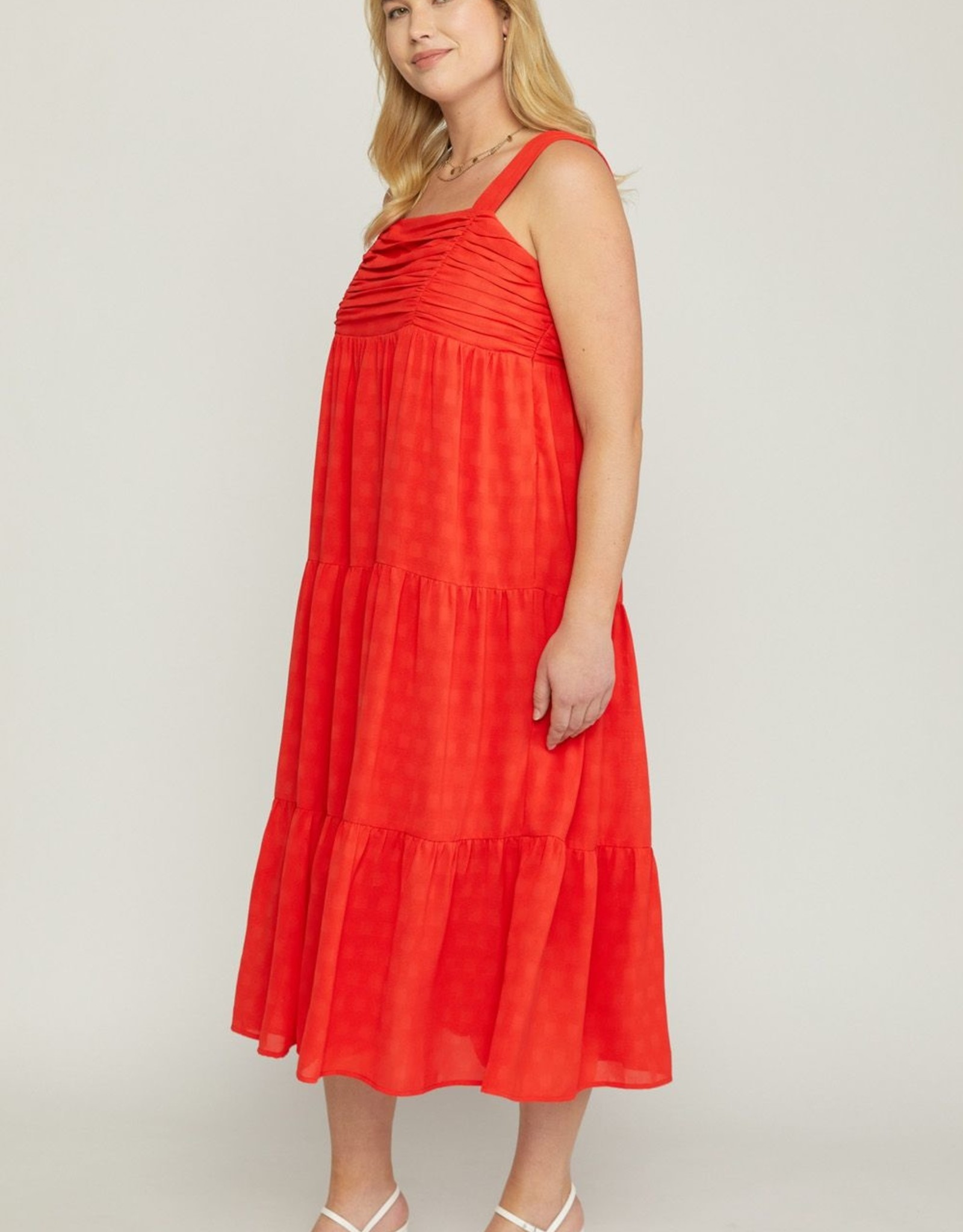 Sleeveless Ruched Midi Dress Heart of the South