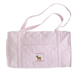 Quilted Luggage Duffle Pink Lab