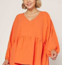 3/4 Sleeve Solid Blouse