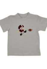 Squiggles Grey Stripe Maroon Football Kicker T-shirt