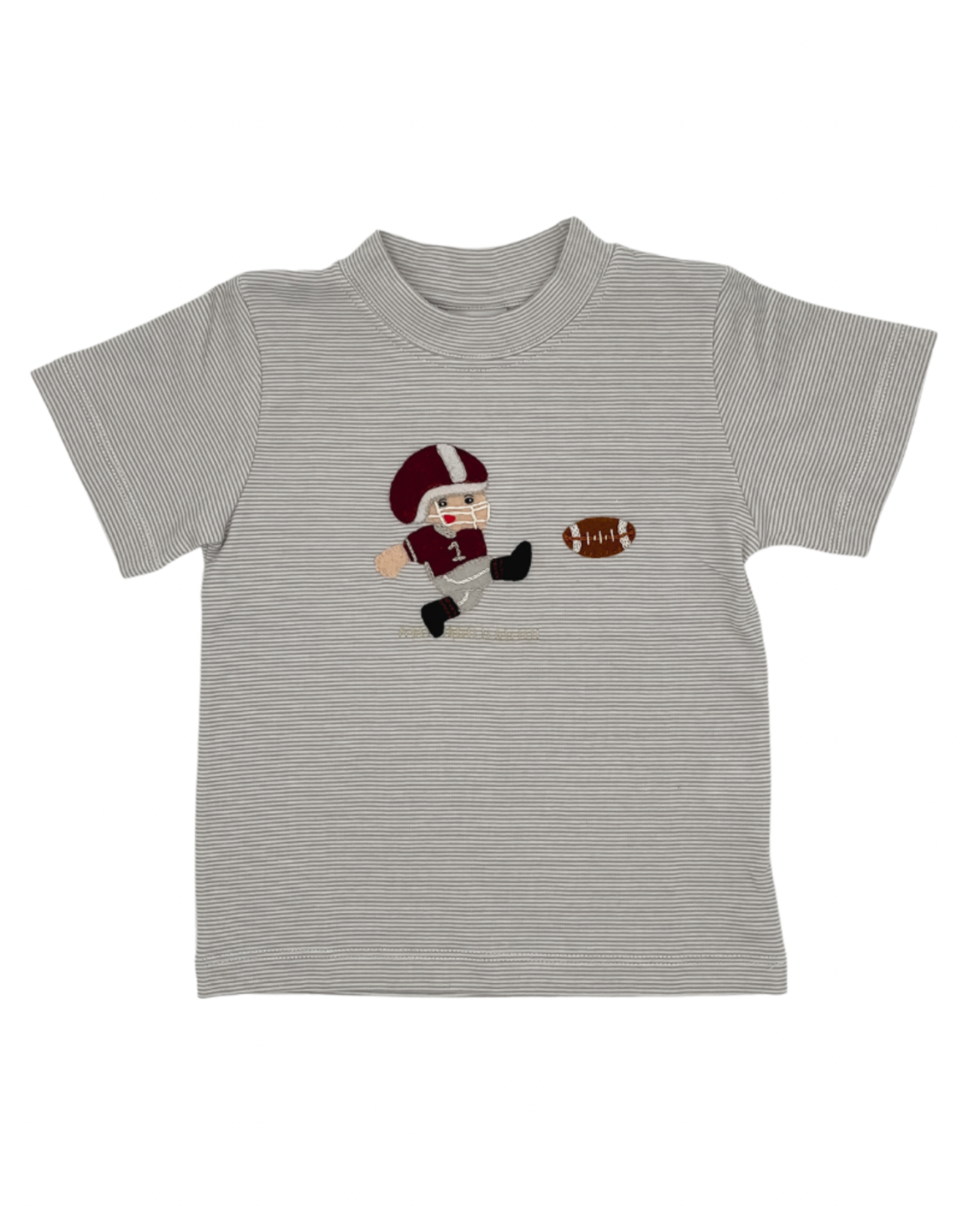 Squiggles Grey Stripe Maroon Football Kicker T-shirt