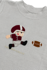 Squiggles Grey Stripe Maroon Football Kicker T-shirt