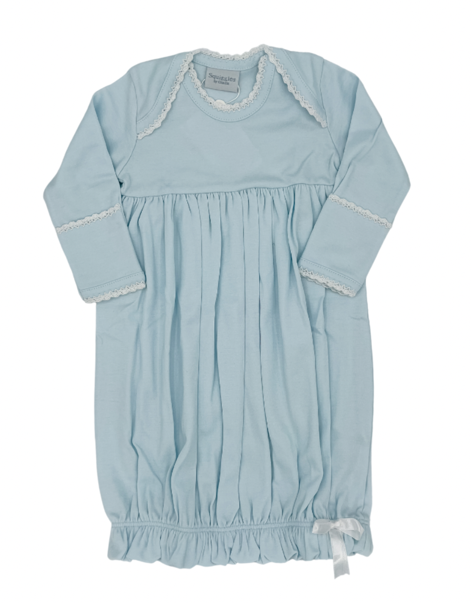 Lap Shoulder Gown- Blue/White