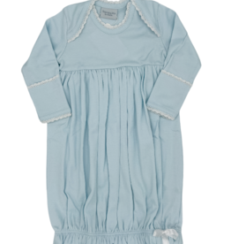 Squiggles Lap Shoulder Gown- Blue w/ White