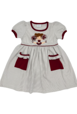 Squiggles Grey Maroon Cheerleader Dress