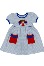 Squiggles Red Blue Cheerleader Dress