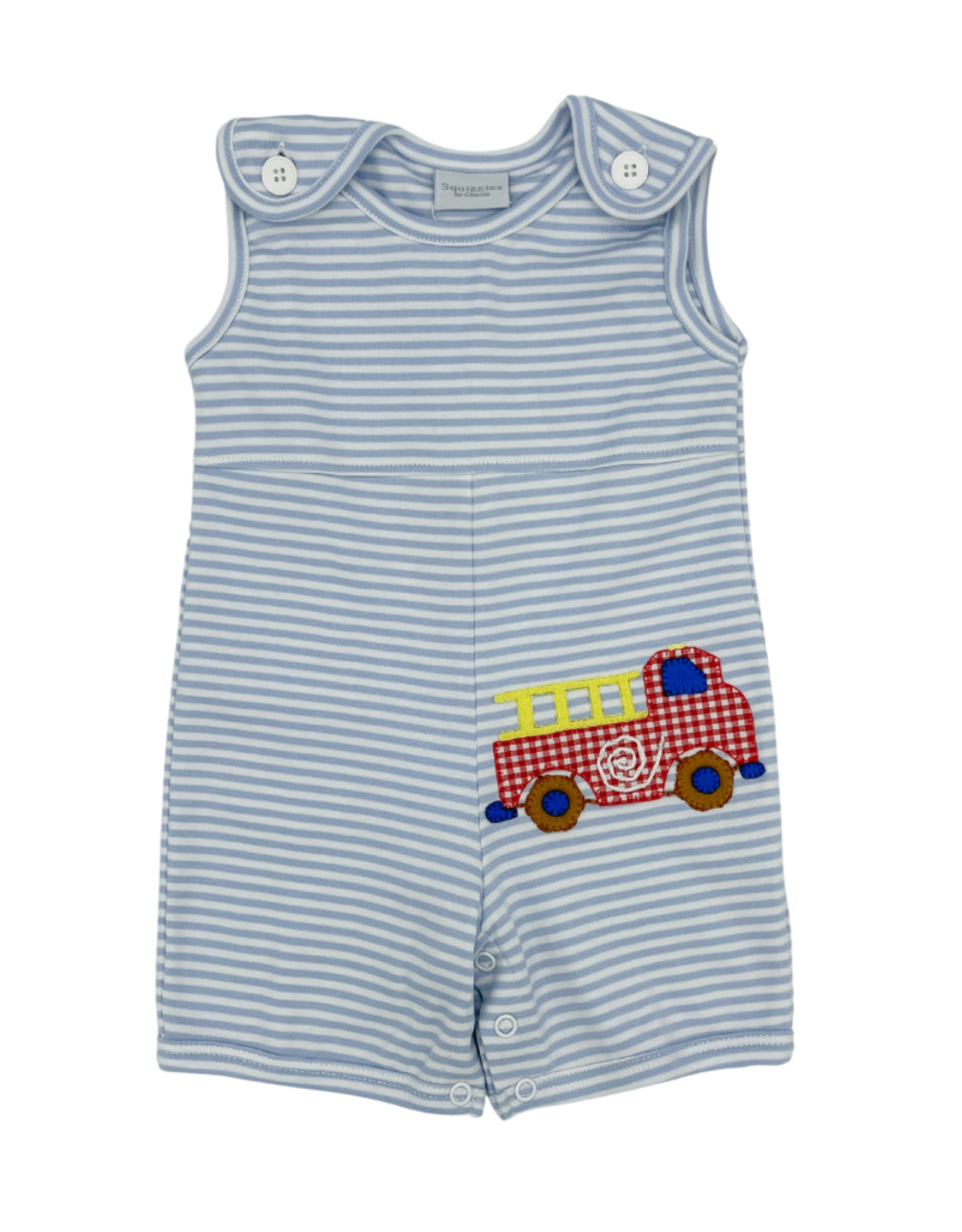 Squiggles Red Firetruck Sunsuit