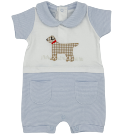 Squiggles Winston Romper- Blue Stripe