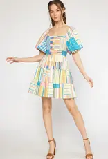 Abstract Multi Mini Dress
