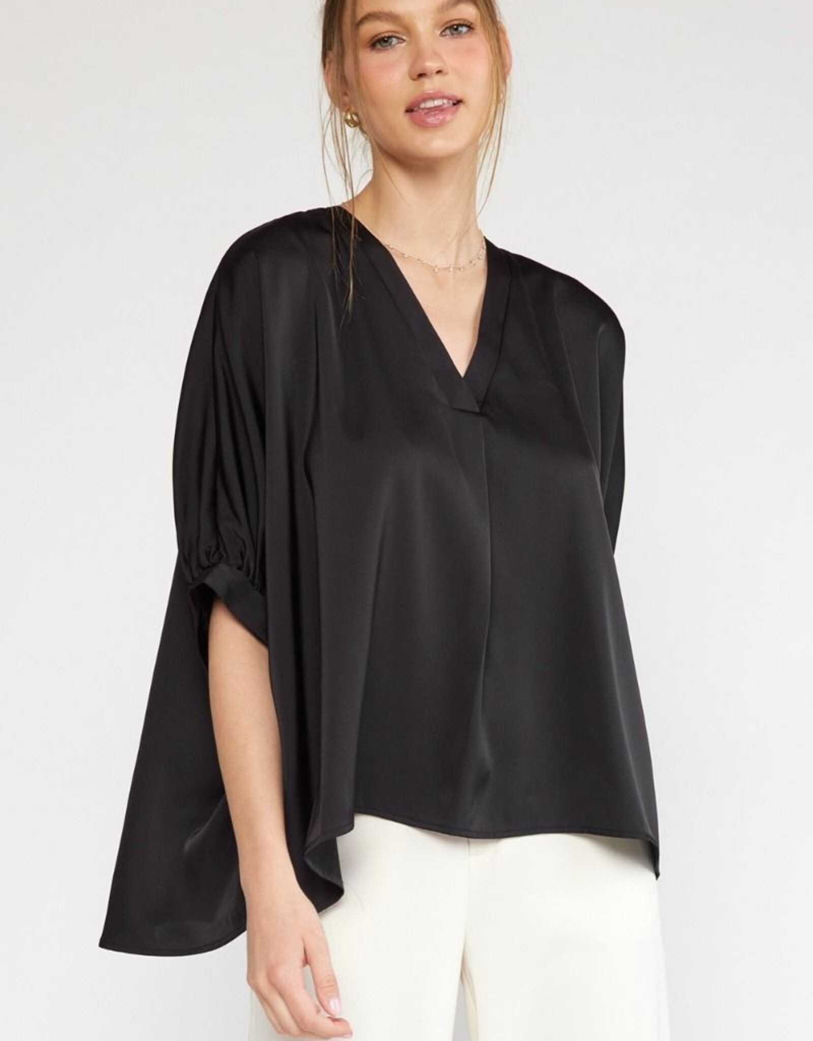 Black Satin Blouse - Heart of the South