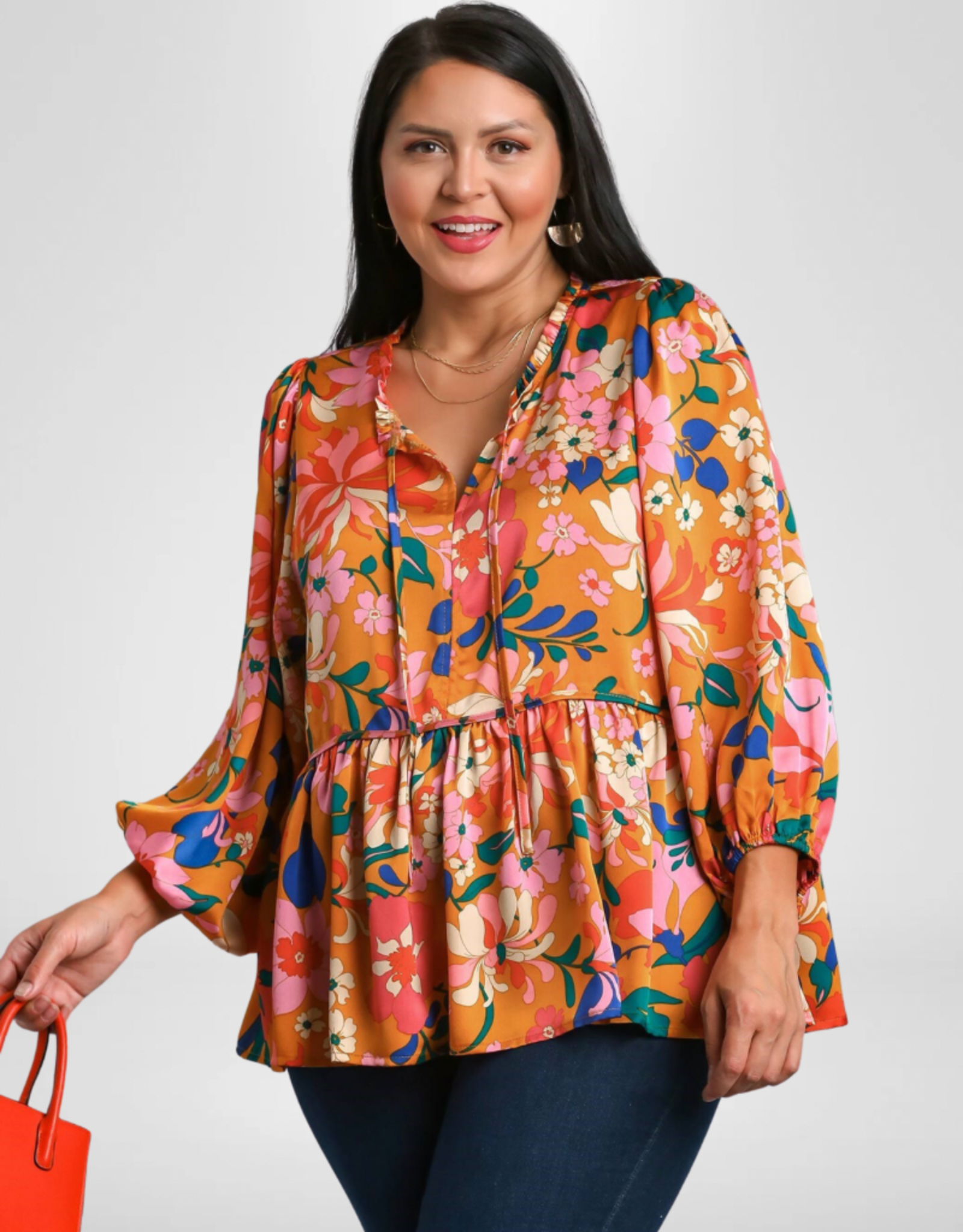 Ginger Satin Floral Top