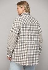 Ivory/Brown Contrast Sleeve Tweed Jacket