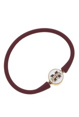 [23131B-MST-MR] MSU Enamel Silicone Bali Bracelet-Maroon
