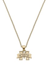 [24109N-MST] Mississippi State Bulldogs 24K Gold Plated Pendant Necklace