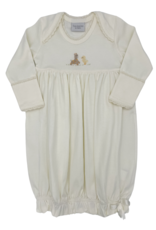 Squiggles Giraffe & Duck Lap Shoulder Gown- Ivory