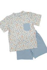 Squiggles Fish Pocket Shirt w/ Blue Short