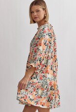 Floral 3/4 Sleeve Dress