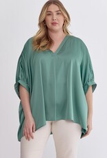 Dark Sage Satin Blouse