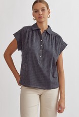 Pinstripe Collared Top