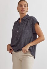 Pinstripe Collared Top