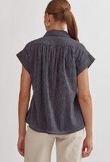 Pinstripe Collared Top