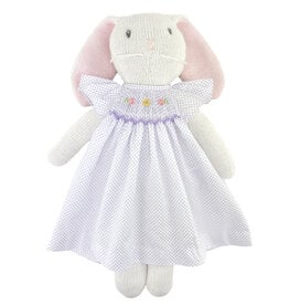 Petit Ami Doll Girl Bunny- Purple Dot Dress