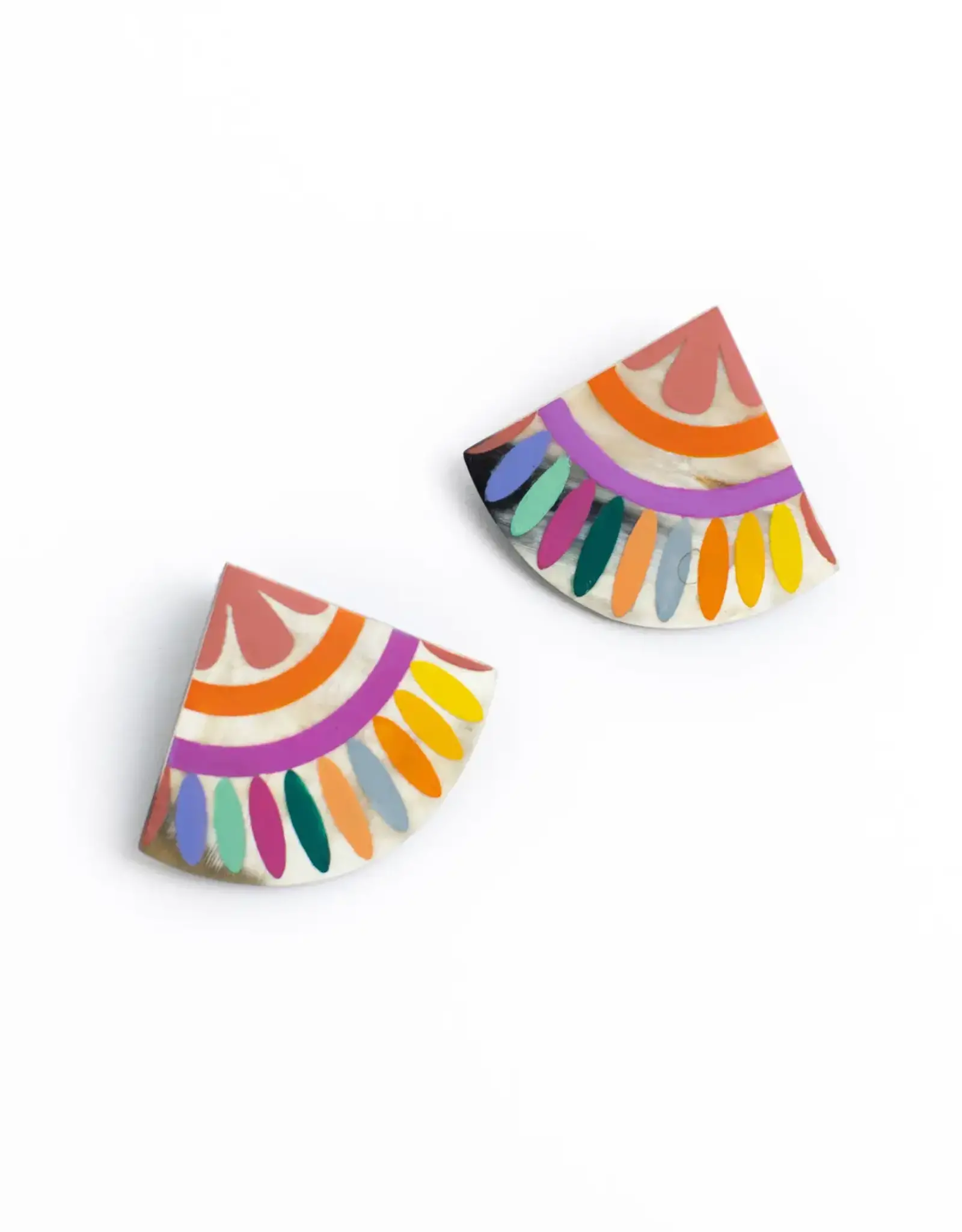 Sunshine Tienda Rainbow Colorblock Earrings