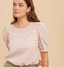 Hem & Thread, Inc Sand Puff Sleeve Blouse